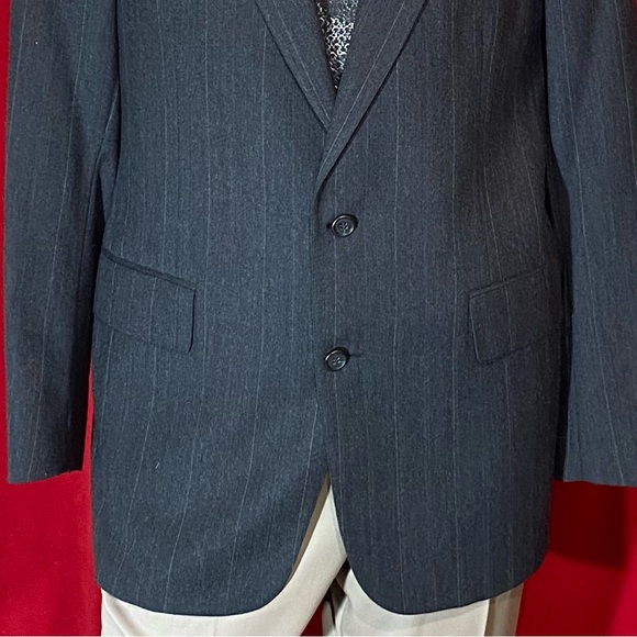 Wool men suit dark grey 40L - Picture 3 of 16